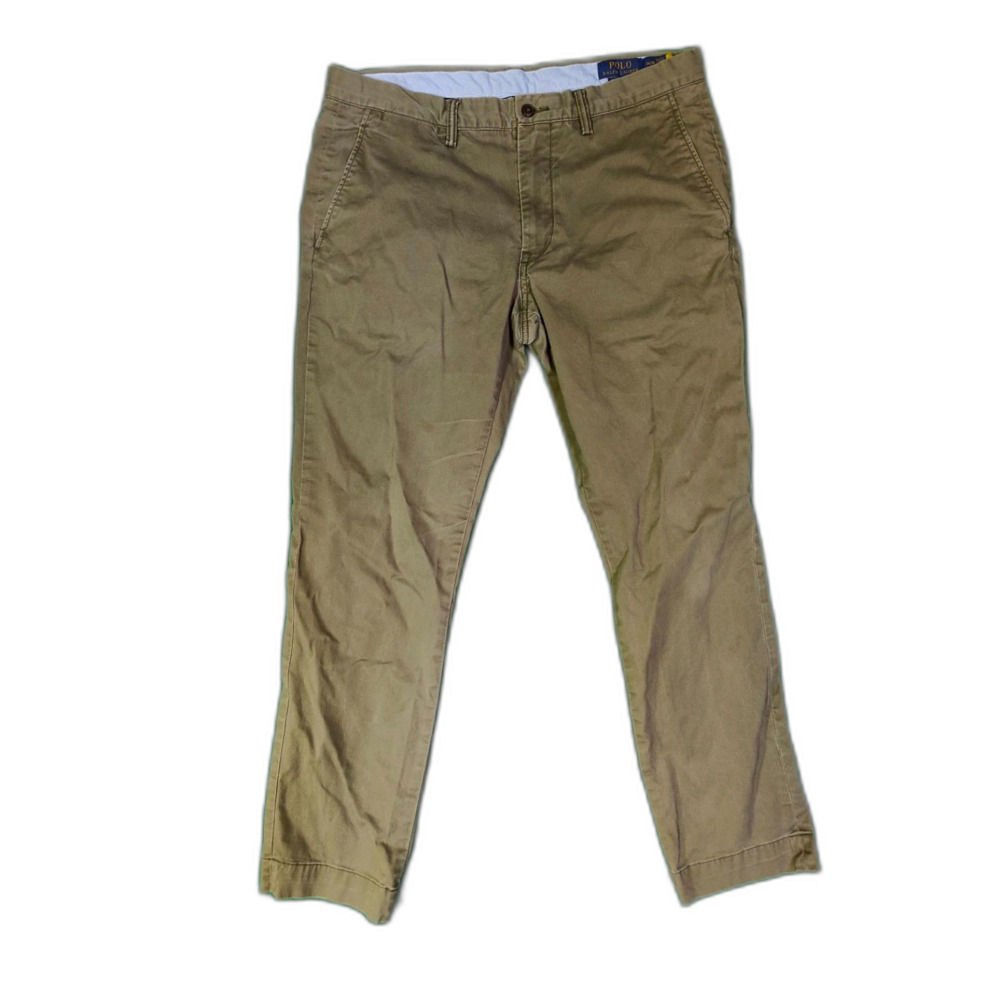 Polo Ralph Lauren olive cotton twill chino pants size 34 slim straight